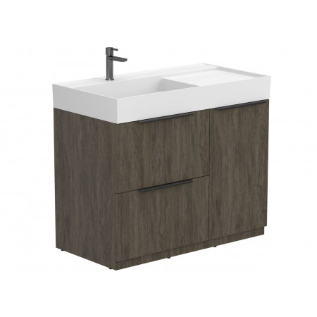 Тумба підлогова ALBA Толедо темне дерево з умивальником SOUL 1000 Miraggio