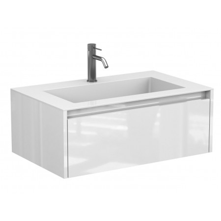 Тумба підвісна UNO біла глянцева для умивальника ERICA 800 Miraggio