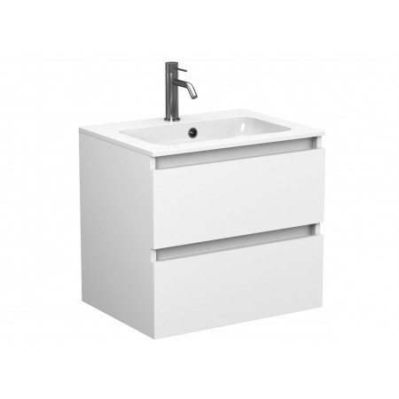 Тумба підвісна NATURA біла матова для умивальника DELLA 600 Miraggio