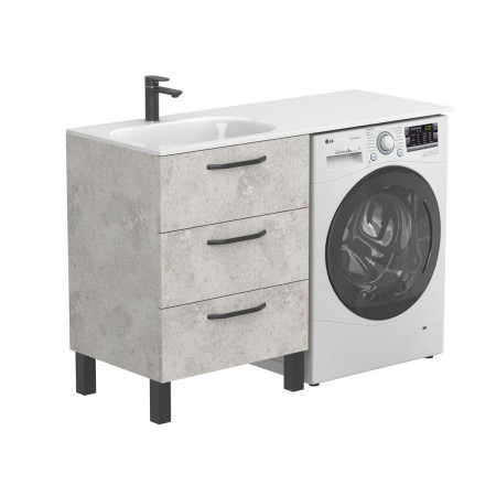 Тумба підлогова TESSA Камінь сірий з умивальником LAKE 1250 L Miraggio