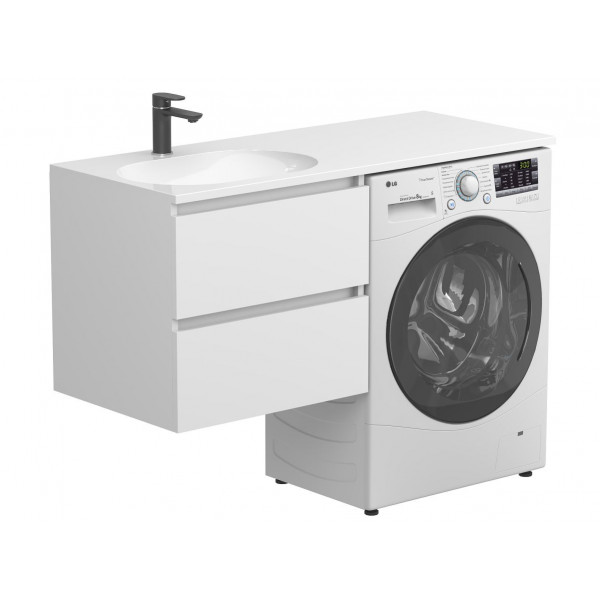 Тумба підвісна LUMO Біла матова для умивальника NEW YORK 1200 L Miraggio