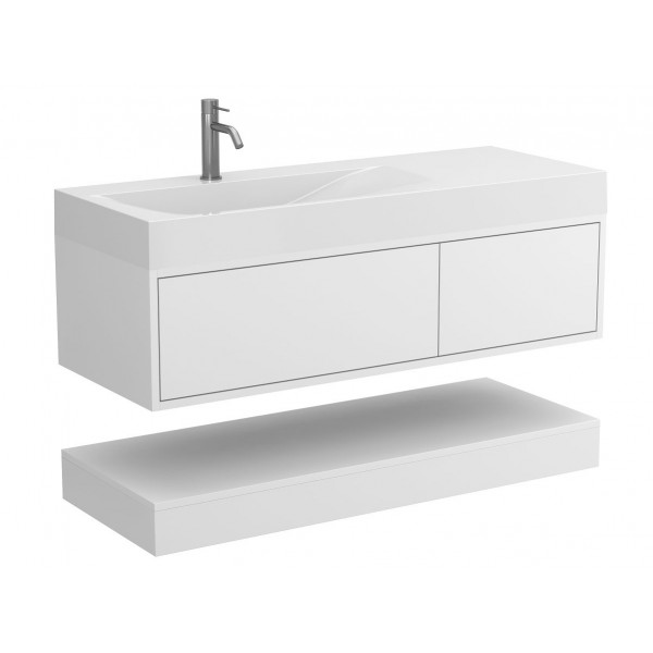 Тумба підвісна DUO Біла для умивальника VIOLA 1200 L Miraggio