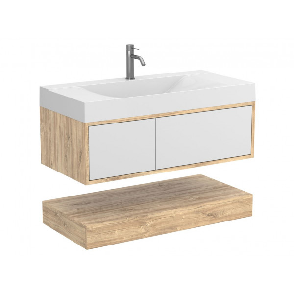 Тумба підвісна DUO Дуб Канзас для умивальника FLY 1000 Miraggio