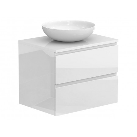 Тумба підвісна MONO 600 Біла глянцева з умивальником TOBI Miraggio