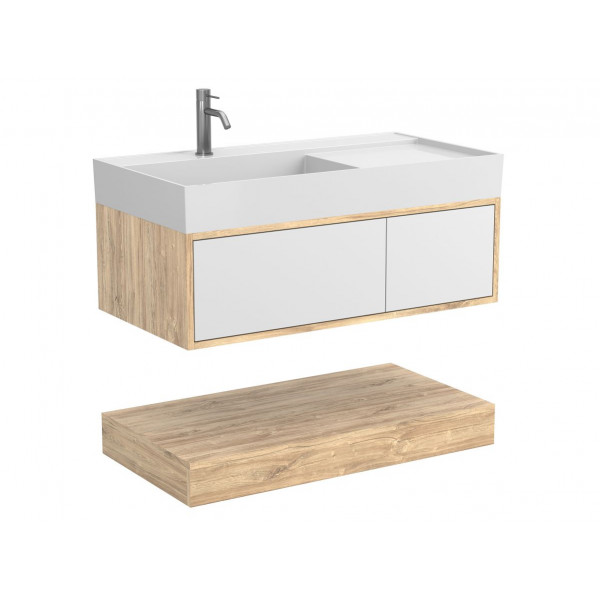 Тумба підвісна DUO Дуб Канзас для умивальника SOUL 1000 Miraggio
