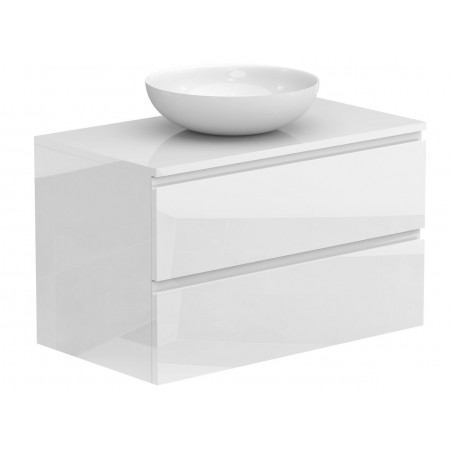 Тумба підвісна MONO 800 Біла глянцева з умивальником TOBI Miraggio