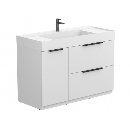 Тумба підлогова ALBA Біла з умивальником SOUL 1200 Miraggio