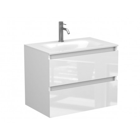 Тумба підвісна NATURA біла глянцева для умивальника JESSEL 700 Miraggio