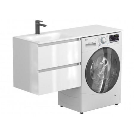 Тумба підвісна LUMO Біла глянцева для умивальника JESSEL 1200 L Miraggio