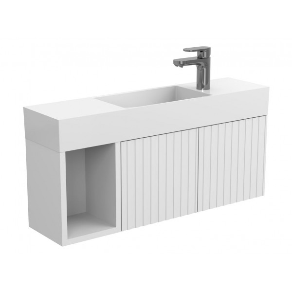 Тумба підвісна AURA біла soft-touch для умивальника TONI 850 Miraggio