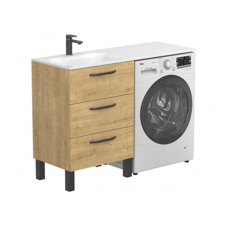 Тумба підлогова TESSA Дуб Гамільтон для умивальника JESSEL 1200 L Miraggio