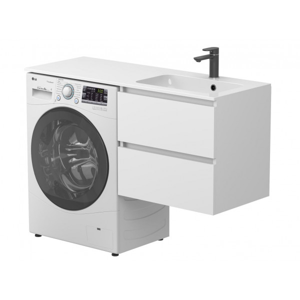 Тумба підвісна LUMO Біла матова для умивальника DELLA 1200 R Miraggio