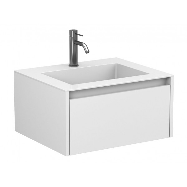 Тумба підвісна UNO біла матова для умивальника ERICA 600 Miraggio