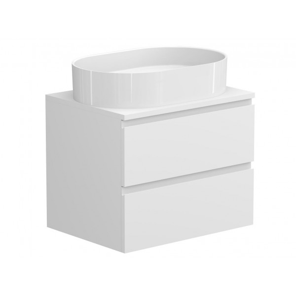 Тумба підвісна MONO 600 Біла матова з умивальником TOBI Miraggio