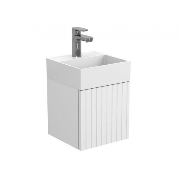 Тумба підвісна AURA біла soft-touch для умивальника TONI 300 Miraggio