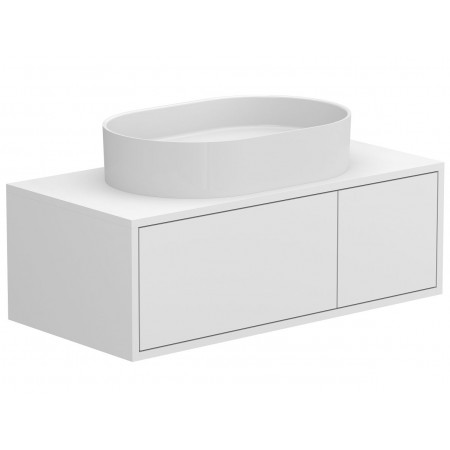 Тумба підвісна CLOUD 900 Біла матова з умивальником KIRA Miraggio