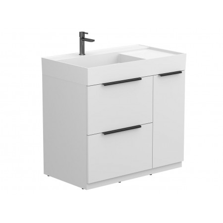 Тумба підлогова ALBA Біла з умивальником SOUL 900 Miraggio