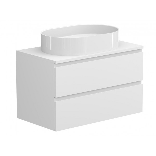 Тумба підвісна MONO 800 Біла soft-touch з умивальником TOBI Miraggio