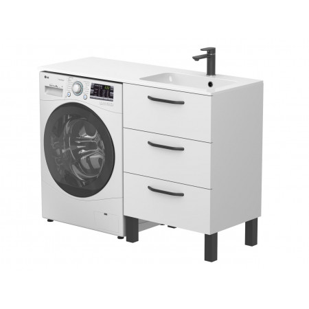 Тумба підлогова TESSA Біла для умивальника DELLA 1200 R Miraggio