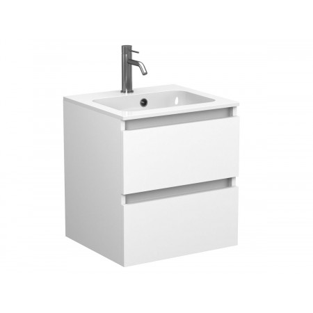 Тумба підвісна NATURA біла матова для умивальника DELLA 500 Miraggio