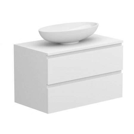Тумба підвісна MONO 800 Біла матова з умивальником NICE Miraggio
