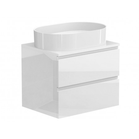 Тумба підвісна MONO 600 Біла глянцева з умивальником KIRA Miraggio
