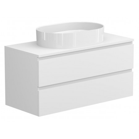 Тумба підвісна MONO 1000 Біла soft-touch з умивальником KIRA Miraggio