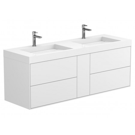 Тумба підвісна SPACE Біла soft-touch для умивальника AGNESS 1500 Miraggio