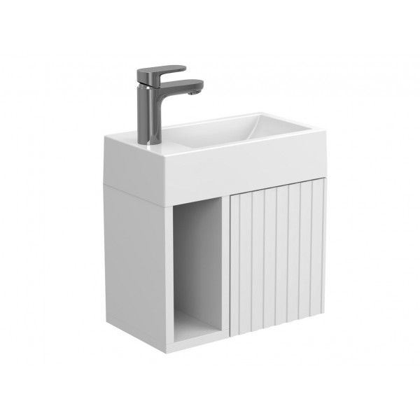 Тумба підвісна AURA біла матова для умивальника FARO Miraggio