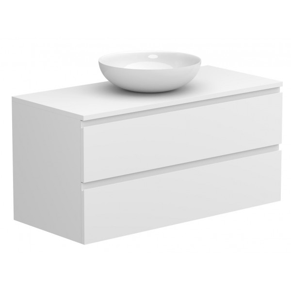 Тумба підвісна MONO 1000 Біла матова з умивальником TOBI Miraggio