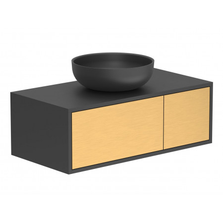 Тумба підвісна CLOUD 900 Пікасо золото з умивальником MOON Miraggio