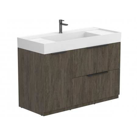 Тумба підлогова ALBA Толедо темне дерево з умивальником SOUL 1200 Miraggio