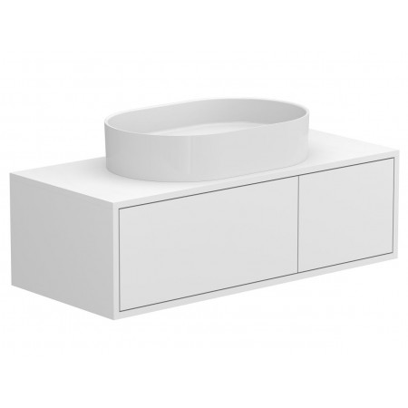 Тумба підвісна CLOUD 1100 Біла матова з умивальником KIRA Miraggio