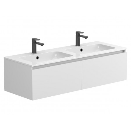 Тумба підвісна BASE Біла матова для умивальника DELLA 1200 D Miraggio