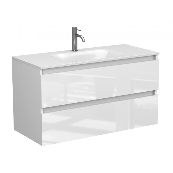 Тумба підвісна NATURA біла глянцева для умивальника JESSEL 1000 Miraggio