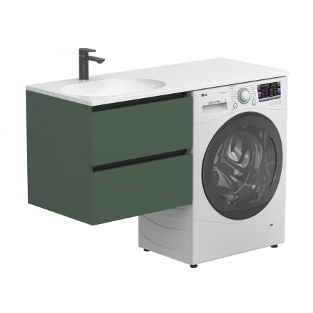 Тумба підвісна LUMO Ліс зелений з умивальником LAKE 1250 L Miraggio