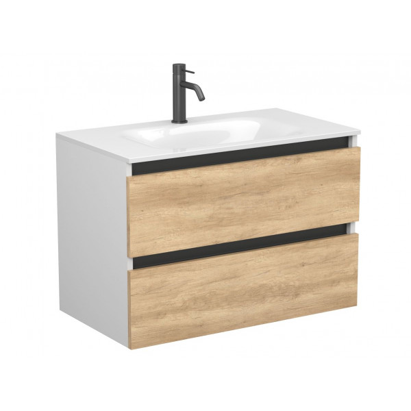 Тумба підвісна NATURA Дуб Небраска для умивальника JESSEL 800 Miraggio