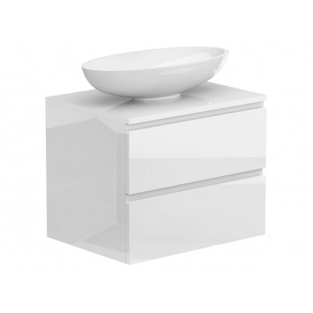 Тумба підвісна MONO 600 Біла глянцева з умивальником NICE Miraggio