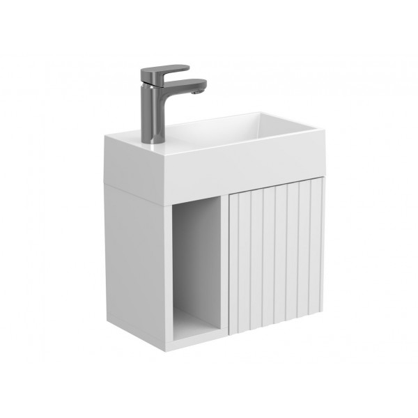 Тумба підвісна AURA біла матова для умивальника COPPER 400 Miraggio