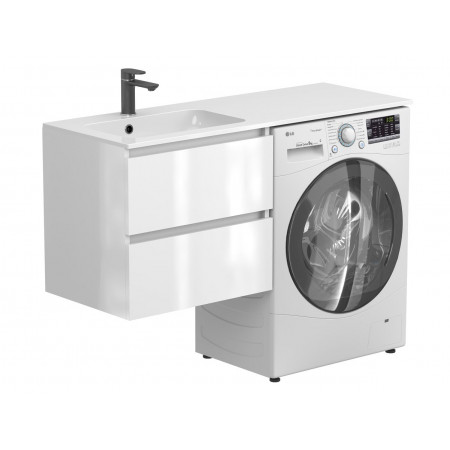 Тумба підвісна LUMO Біла глянцева для умивальника DELLA 1200 L Miraggio