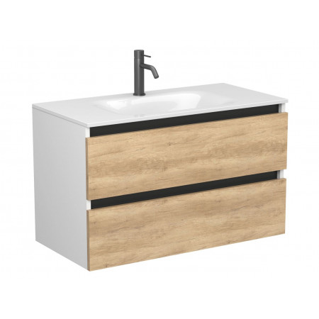 Тумба підвісна NATURA Дуб Небраска для умивальника JESSEL 900 Miraggio