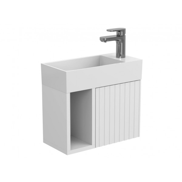 Тумба підвісна AURA біла soft-touch для умивальника TONI 450 Miraggio