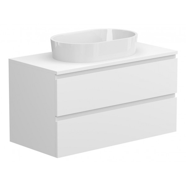 Тумба підвісна MONO 900 Біла soft-touch з умивальником SORRENTO Miraggio