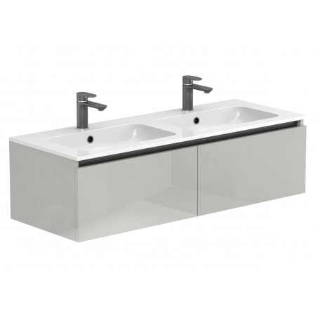 Тумба підвісна BASE Сіра глянцева для умивальника DELLA 1200 D Miraggio
