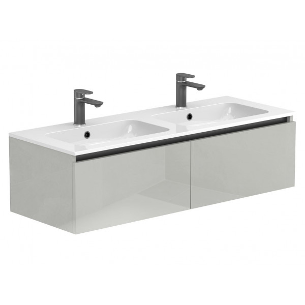 Тумба підвісна BASE Сіра глянцева для умивальника DELLA 1200 D Miraggio