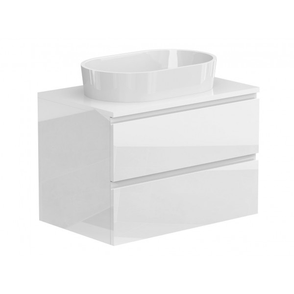 Тумба підвісна MONO 700 Біла глянцева з умивальником SORRENTO Miraggio