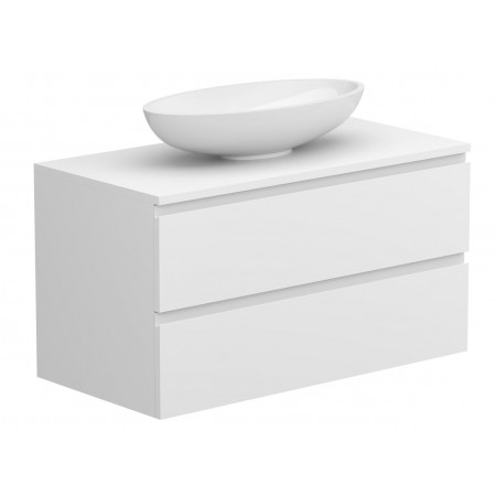 Тумба підвісна MONO 900 Біла soft-touch з умивальником NICE Miraggio