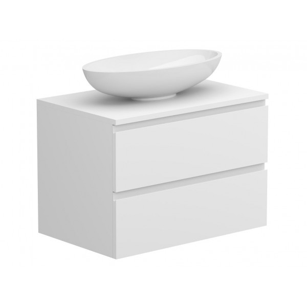 Тумба підвісна MONO 700 Біла soft-touch з умивальником TOBI Miraggio