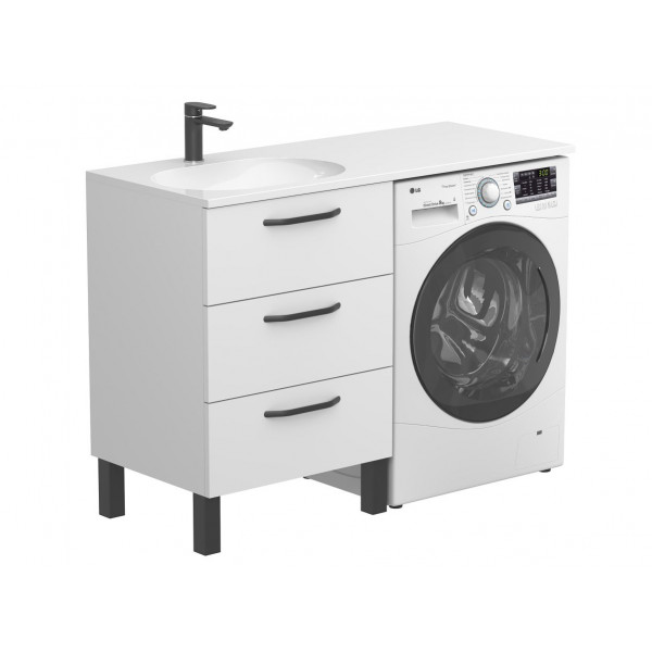 Тумба підлогова TESSA Біла для умивальника NEW YORK 1200 L Miraggio