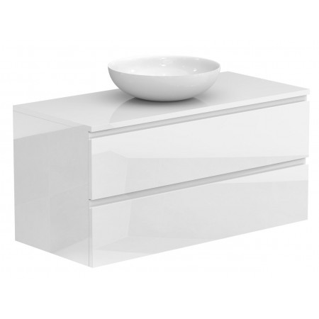 Тумба підвісна MONO 1000 Біла глянцева з умивальником TOBI Miraggio
